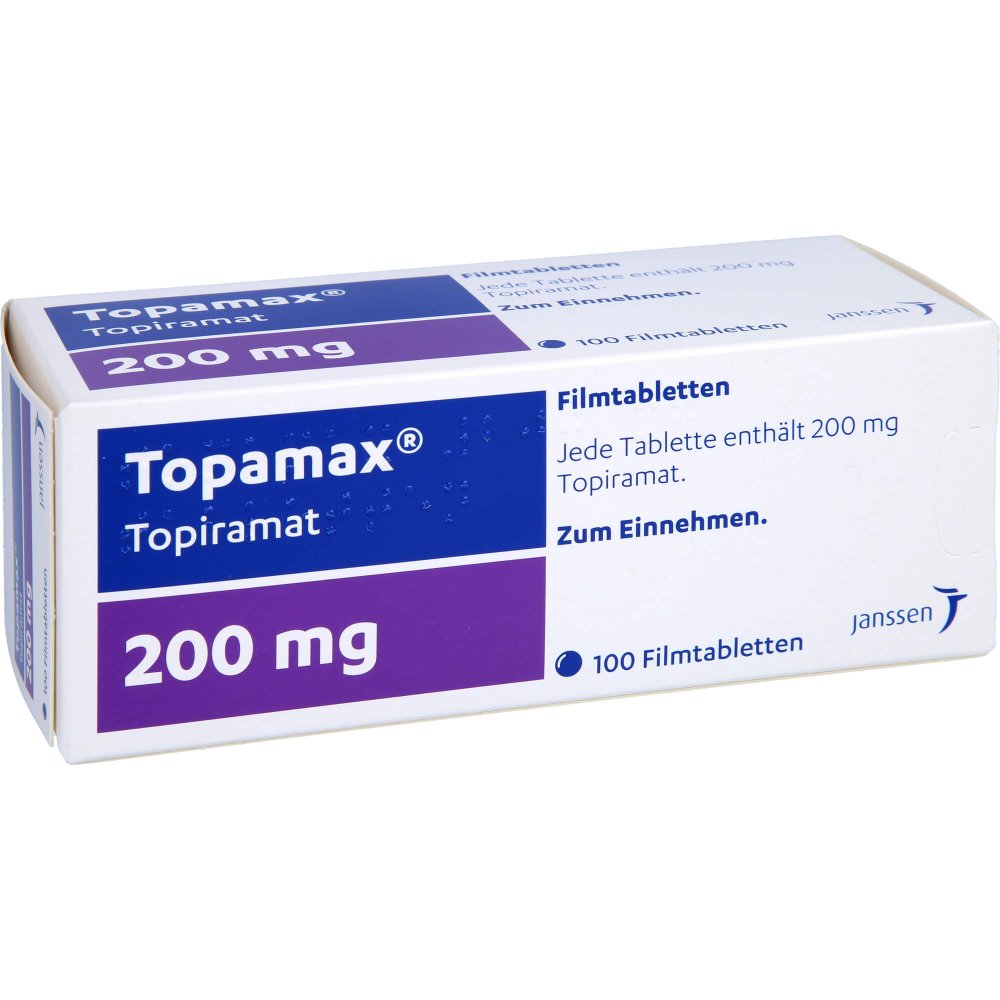 Das Produktfoto zeigt Topamax 200 Mg Filmtabletten (100 stk) PZN 00026726