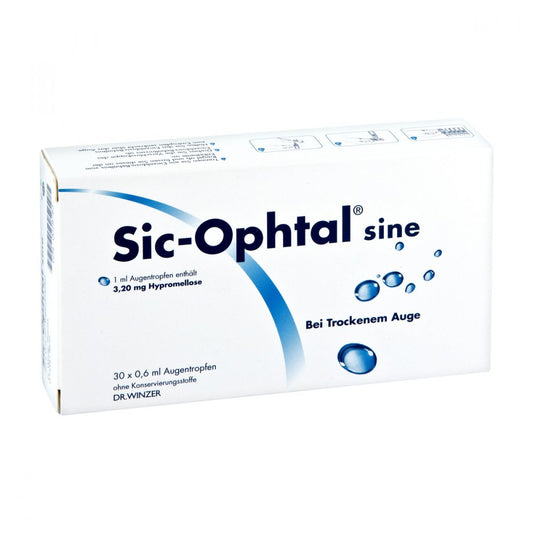 Das Produktfoto zeigt Sic Ophtal Sine Augentr. Augentropfen (30X0.6 ml) PZN 00028783