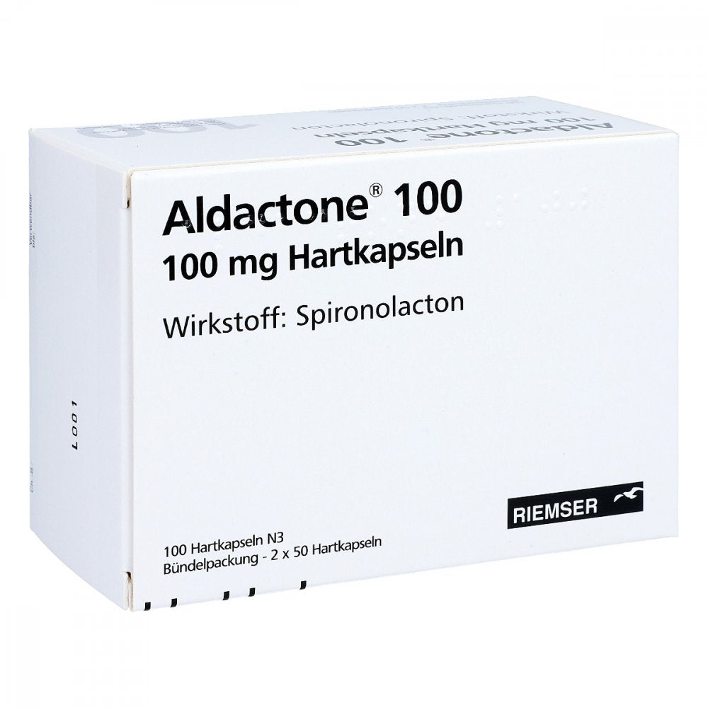 Das Produktfoto zeigt Aldactone 100 Hartkapseln (100 stk) PZN 00029009