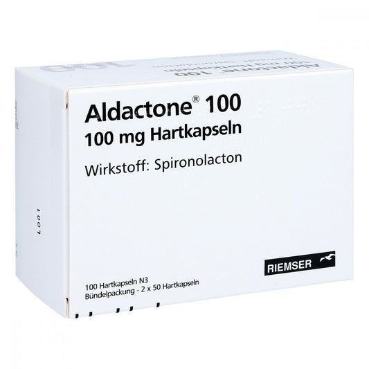Das Produktfoto zeigt Aldactone 100 Hartkapseln (100 stk) PZN 00029009