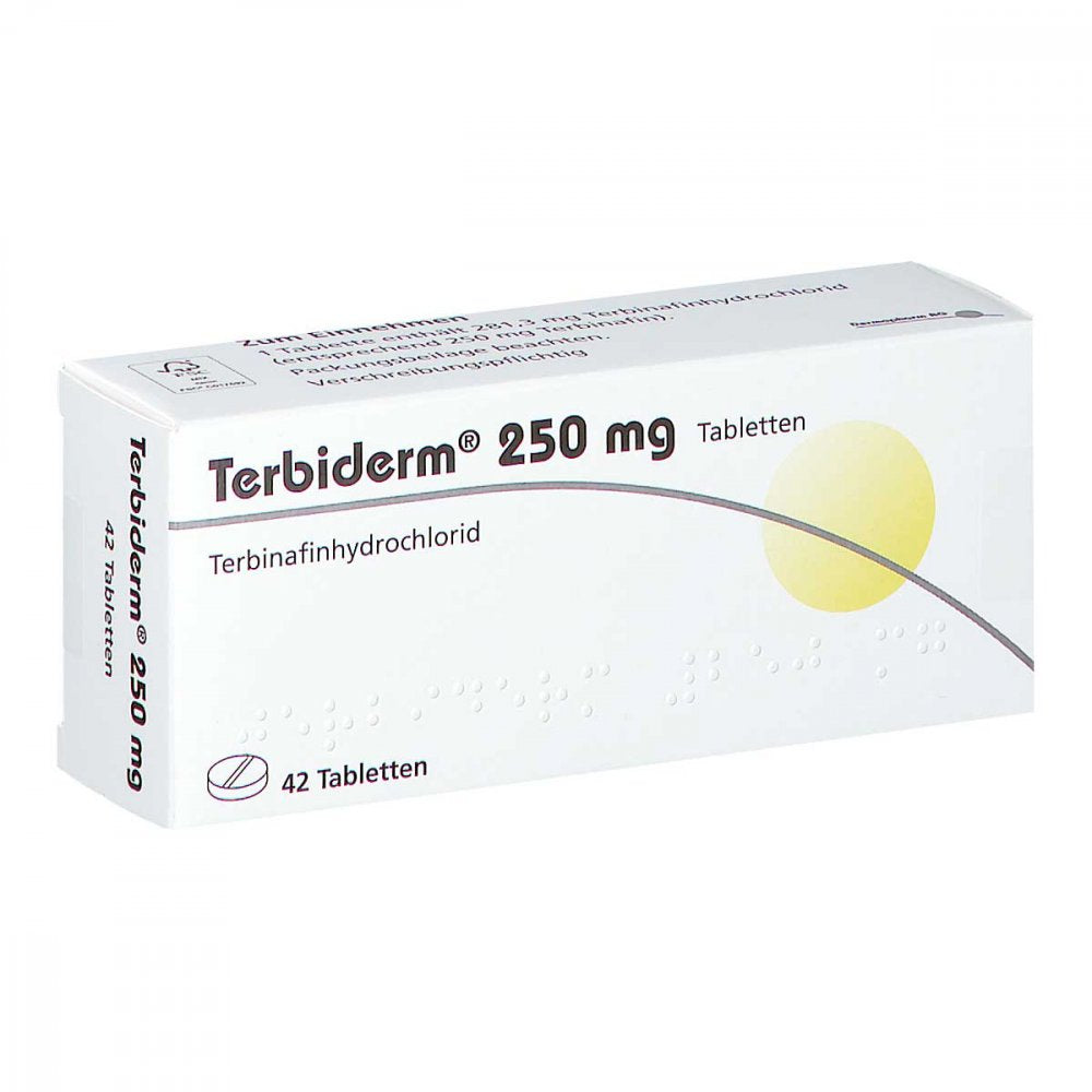 Das Produktfoto zeigt Terbiderm 250 Mg Tabletten (42 stk) PZN 00030604