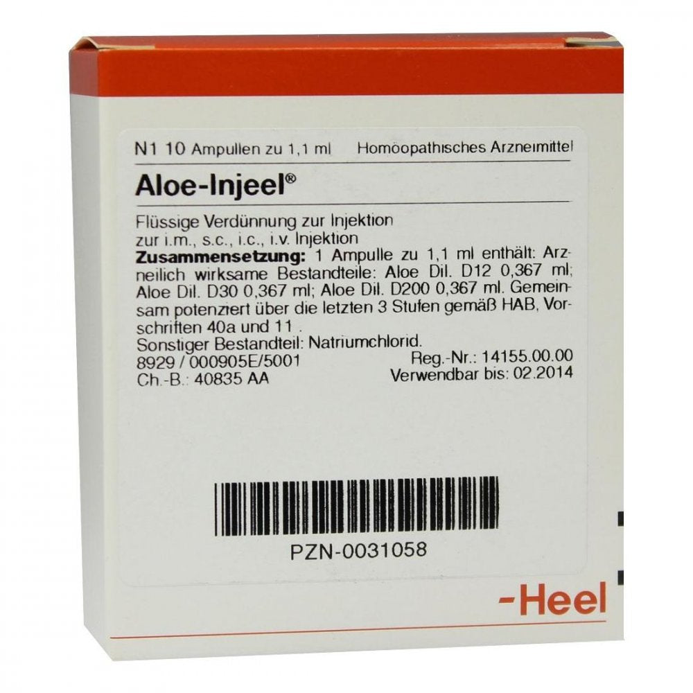 Das Produktfoto zeigt Aloe Injeel Ampullen (10 stk) PZN 00031058