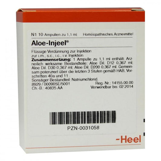 Das Produktfoto zeigt Aloe Injeel Ampullen (10 stk) PZN 00031058