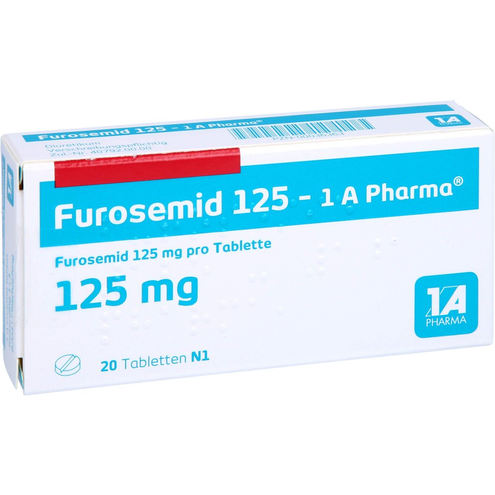 Das Produktfoto zeigt Furosemid 125-1a Pharma Tabletten (20 stk) PZN 00036363