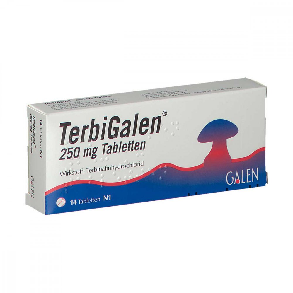 Das Produktfoto zeigt Terbigalen 250 Mg Tabletten (14 stk) PZN 00038600