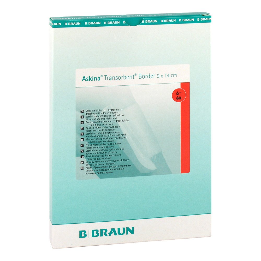 Das Produktfoto zeigt Askina Transorbent Border 9x14 Cm (5 stk) PZN 00045818