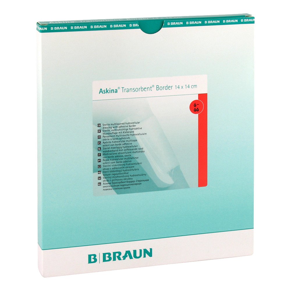 Das Produktfoto zeigt Askina Transorbent Border 14x14 Cm (5 stk) PZN 00045824