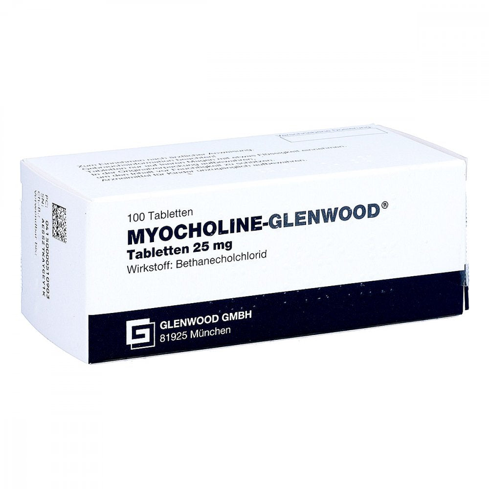 Das Produktfoto zeigt Myocholine Glenwood 25 Mg Tabletten (100 stk) PZN 00051090