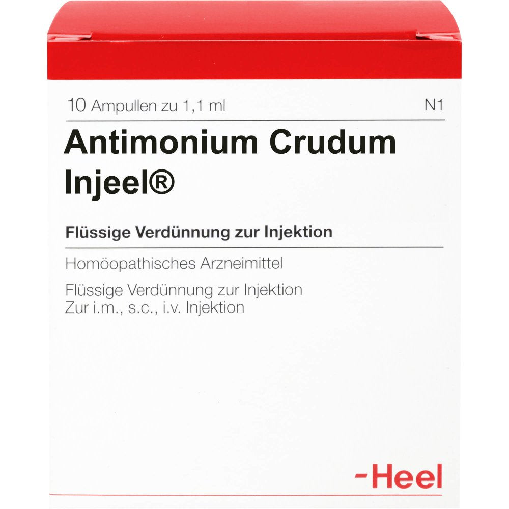 Das Produktfoto zeigt Antimonium Crudum Injeel Ampullen (10 stk) PZN 00053114