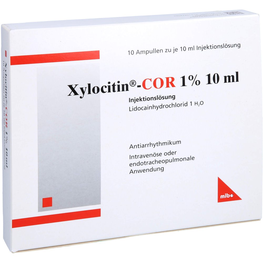 Das Produktfoto zeigt Xylocitin-Cor 1% 10 Ml Injektionslösung Amp. (10X10 ml) PZN 00067990