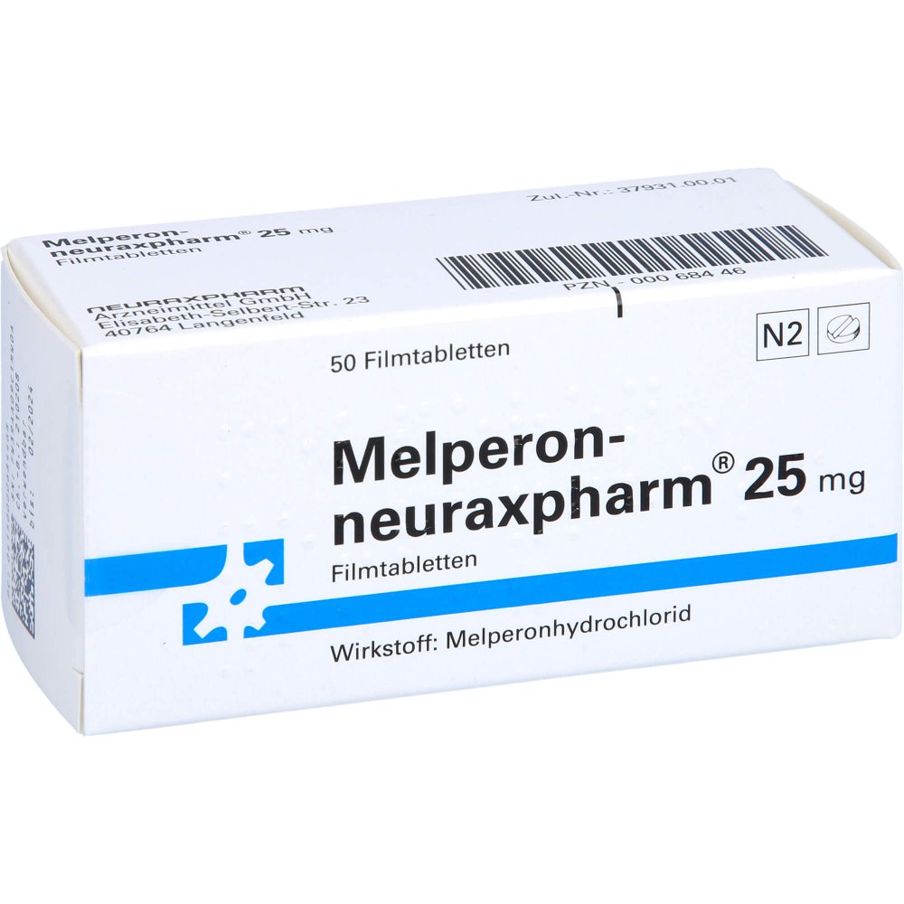 Das Produktfoto zeigt Melperon-Neuraxpharm 25 Mg Filmtabletten (50 stk) PZN 00068446