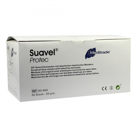 Das Produktfoto zeigt Protec Op-/Dentalmaske (50 stk) PZN 00068771