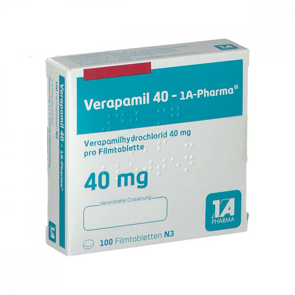 Verapamil 40-1a Pharma Filmtabletten (100 stk)