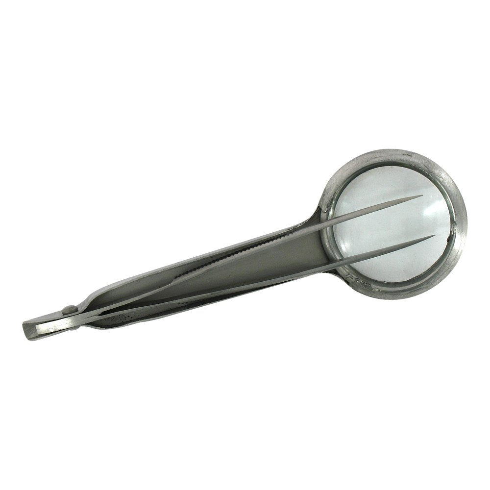 Das Produktfoto zeigt Pinzette Mit Lupe 8 Cm 107140 (1 stk) PZN 00069925