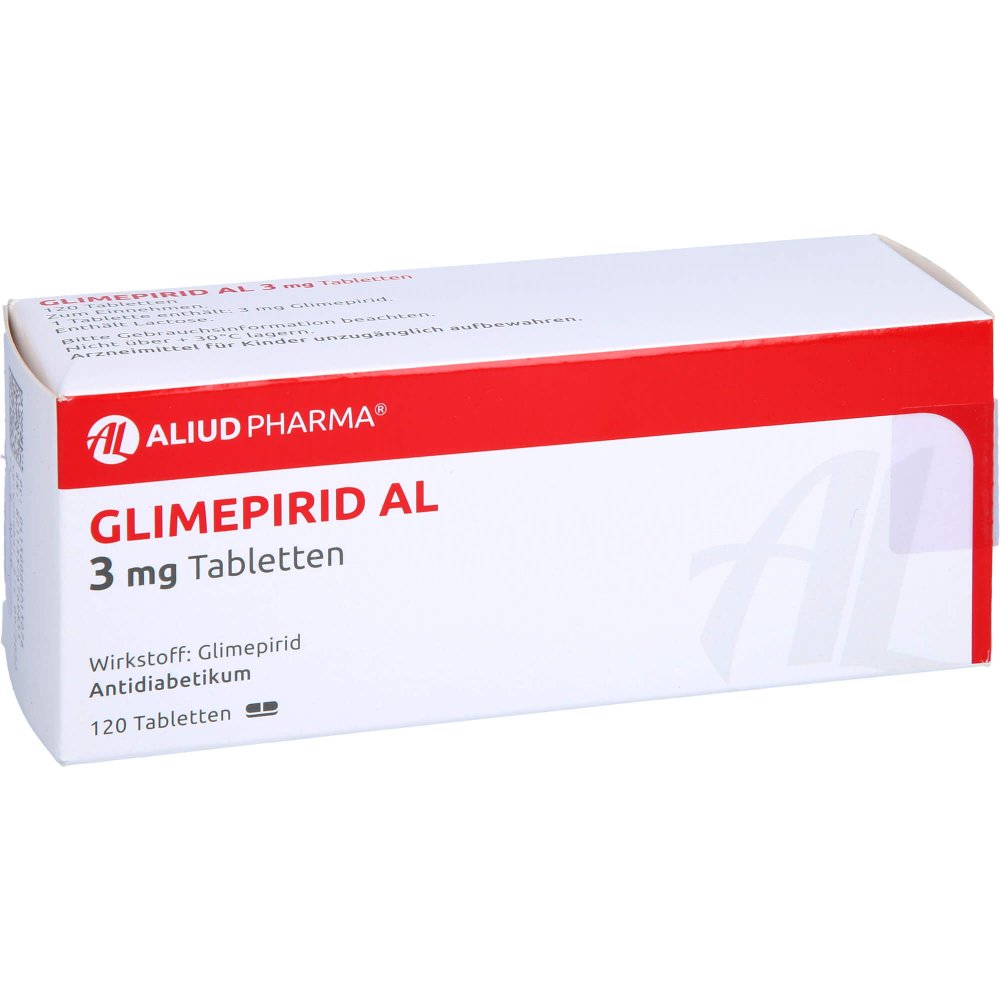 Das Produktfoto zeigt Glimepirid Al 3 Mg Tabletten (120 stk) PZN 00071307