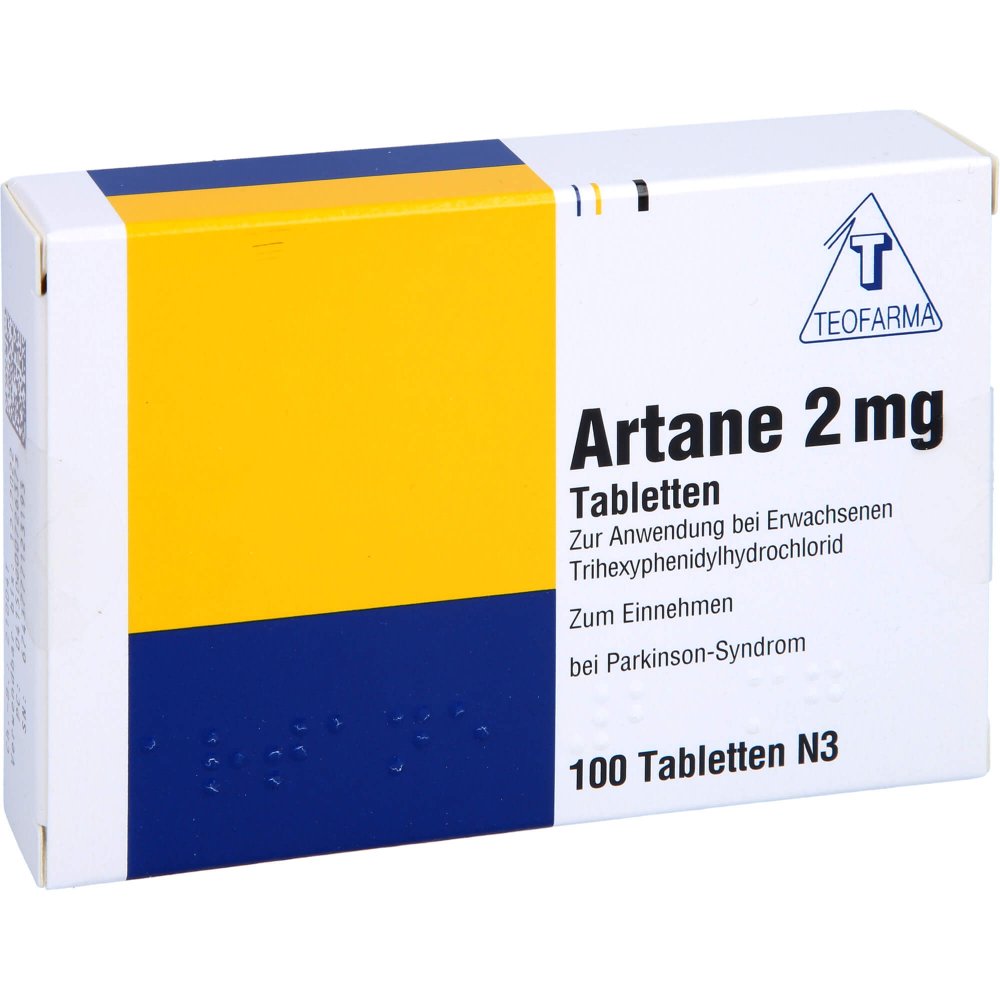 Das Produktfoto zeigt Artane 2 Mg Tabletten (100 stk) PZN 00072637