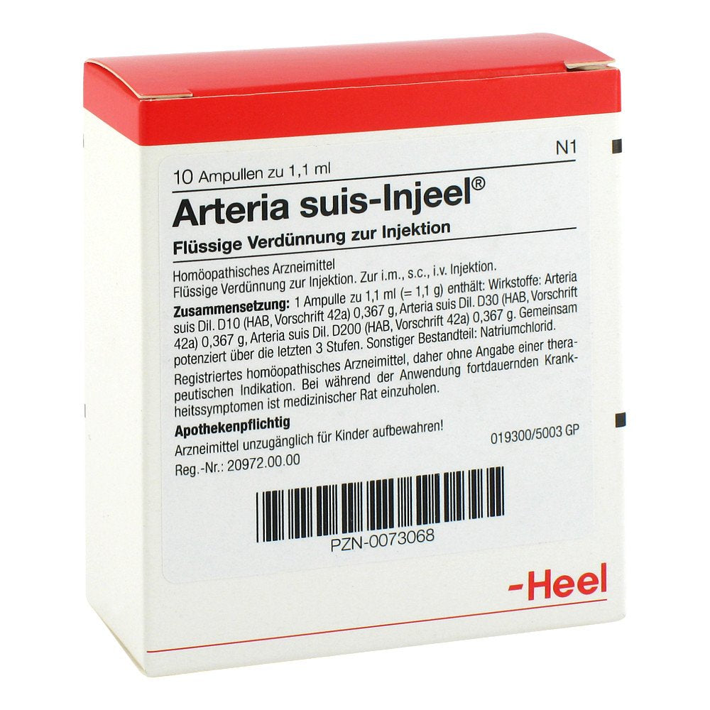 Das Produktfoto zeigt Arteria Suis Injeel Ampullen (10 stk) PZN 00073068
