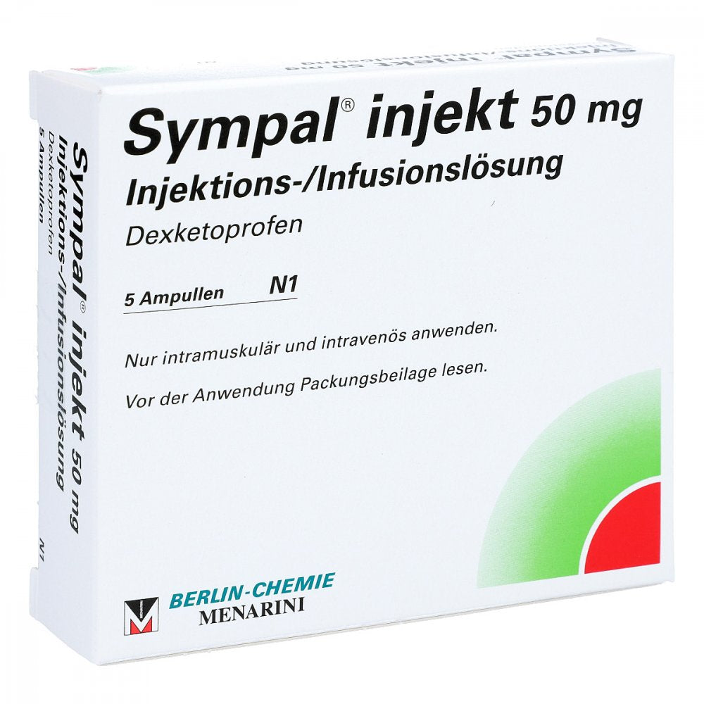 Das Produktfoto zeigt Sympal Injekt 50 Mg Injektionslösung (5X2 ml) PZN 00074464