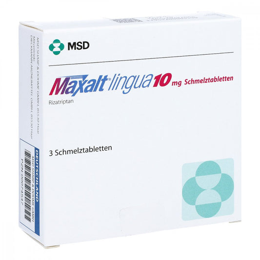 Das Produktfoto zeigt Maxalt Lingua 10 Mg Schmelztabletten (3 stk) PZN 00074547