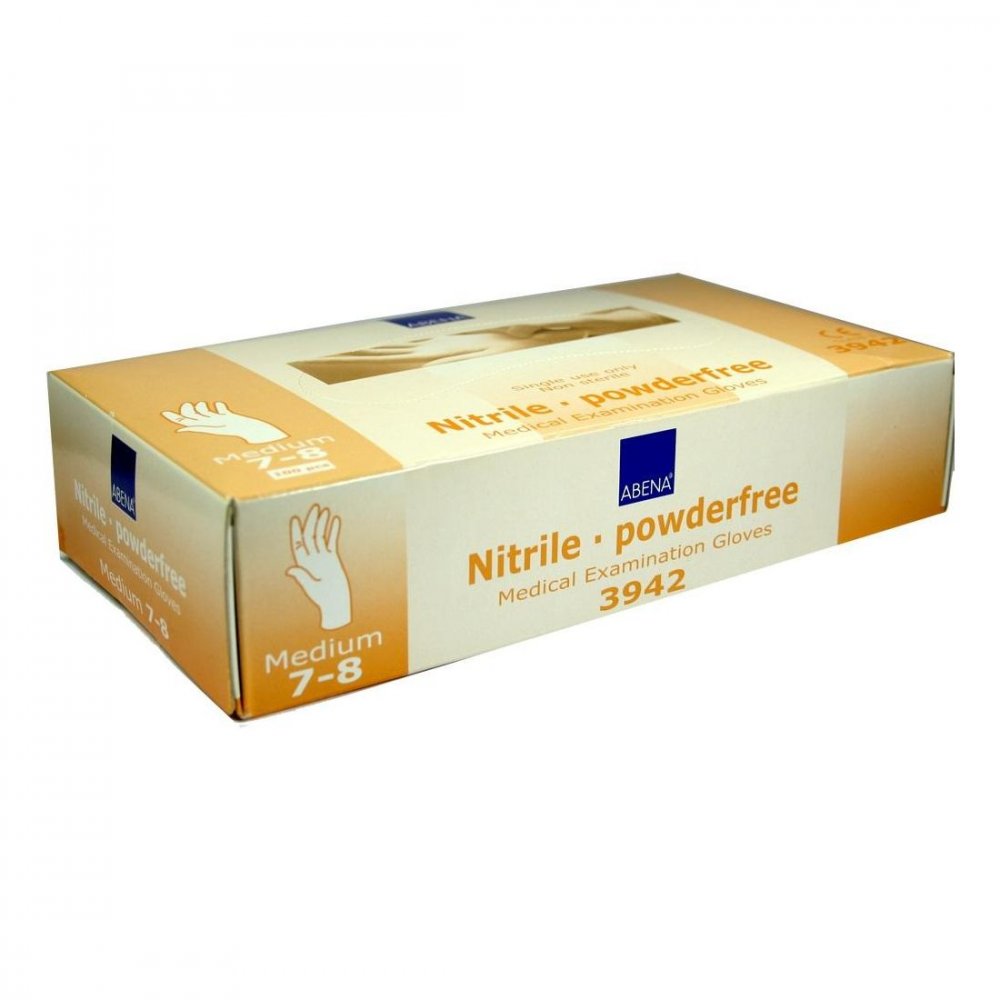 Das Produktfoto zeigt Nitril Handschuhe Akzeleratorenfrei Puderfr.M (100 stk) PZN 00080861