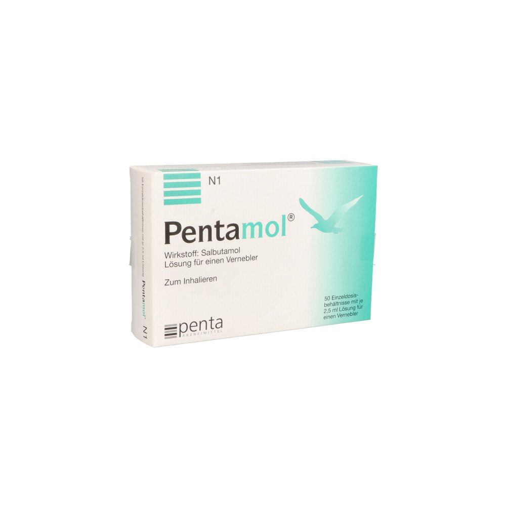 Das Produktfoto zeigt Pentamol Fertiginhalat Lösung F.E.Vernebler (50X2.5 ml) PZN 00081174