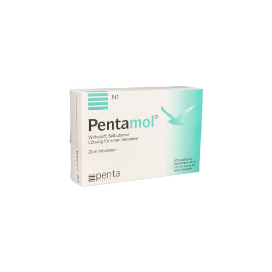 Das Produktfoto zeigt Pentamol Fertiginhalat Lösung F.E.Vernebler (50X2.5 ml) PZN 00081174