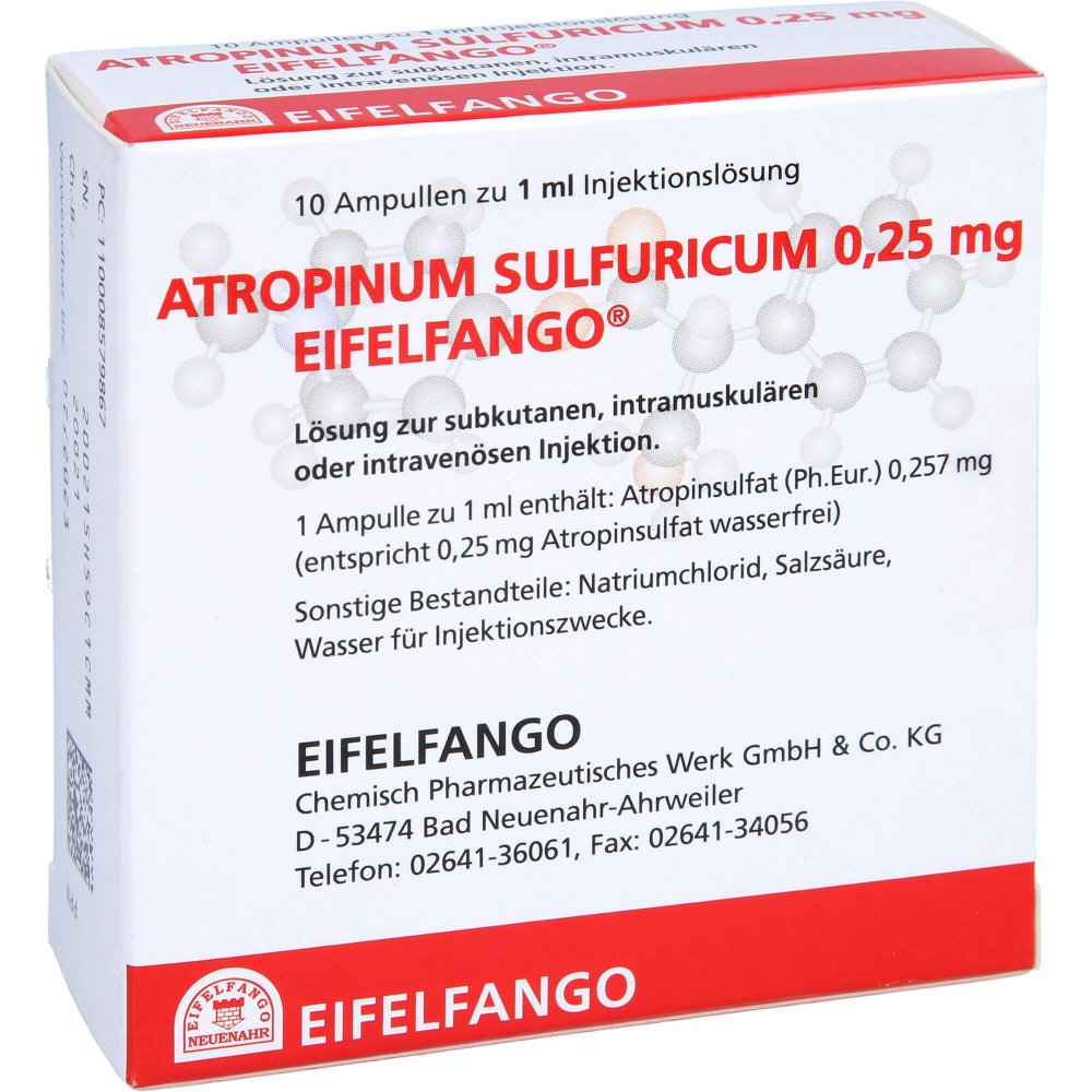 Atropinum Sulfuricum 0,25 Mg Injektionslösung (10X1 ml)
