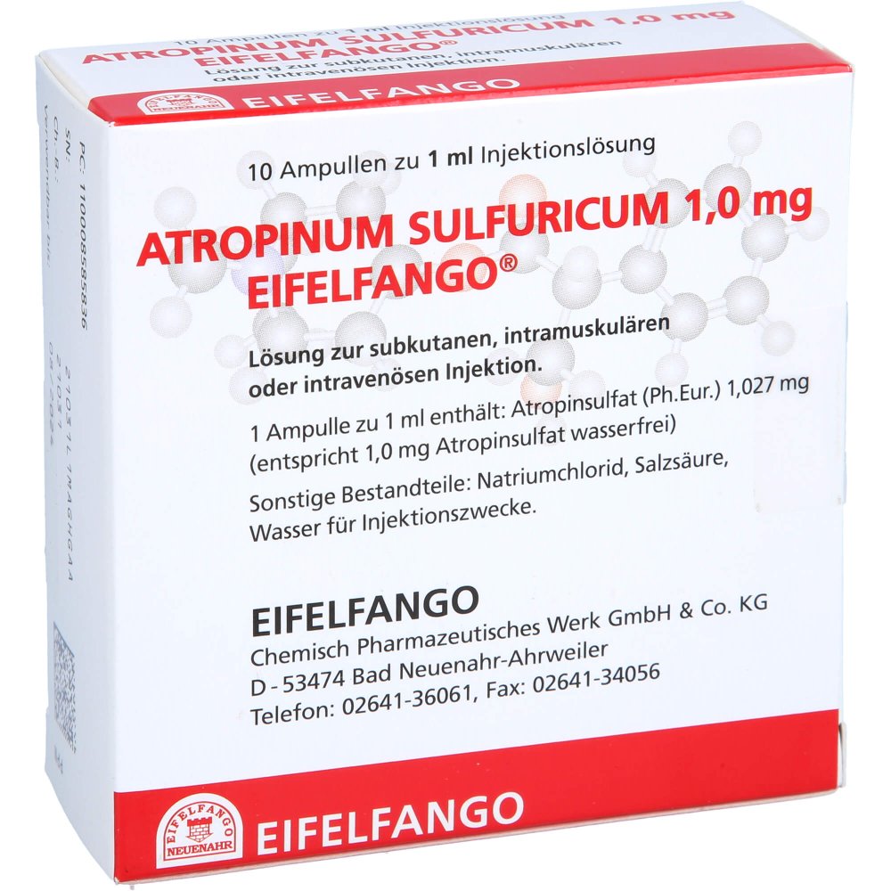 Atropinum Sulfuricum 1,0 Mg Injektionslösung (10X1 ml)