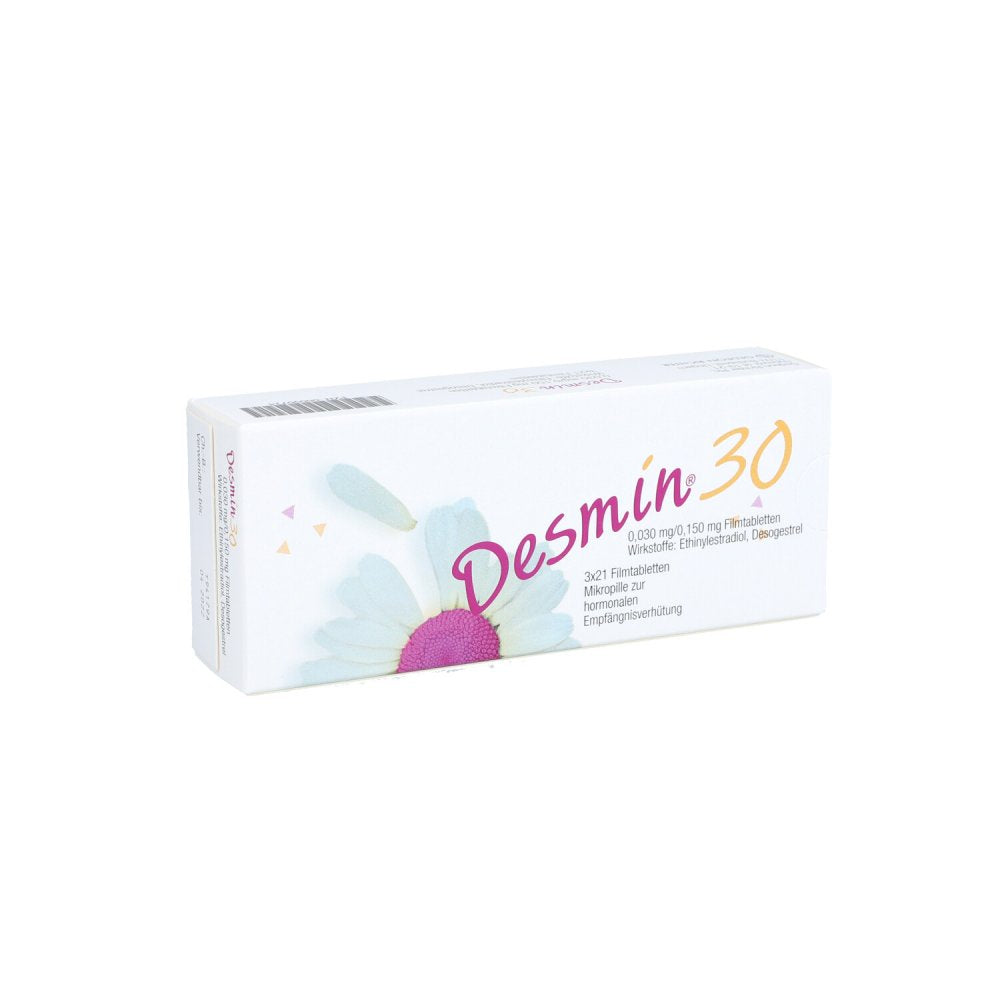 Das Produktfoto zeigt Desmin 30 Filmtabletten (3X21 stk) PZN 00090724