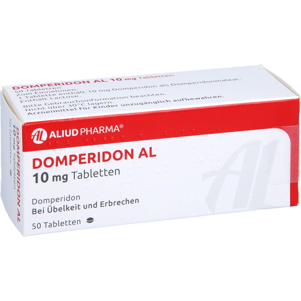 Das Produktfoto zeigt Domperidon Al 10 Mg Tabletten (50 stk) PZN 00106193