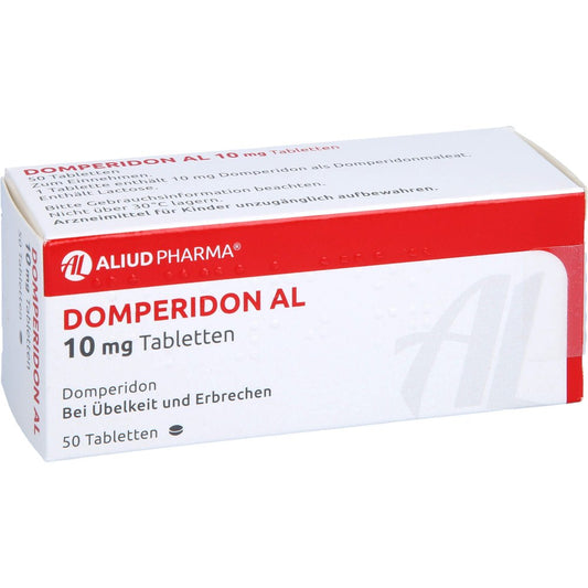 Das Produktfoto zeigt Domperidon Al 10 Mg Tabletten (50 stk) PZN 00106193