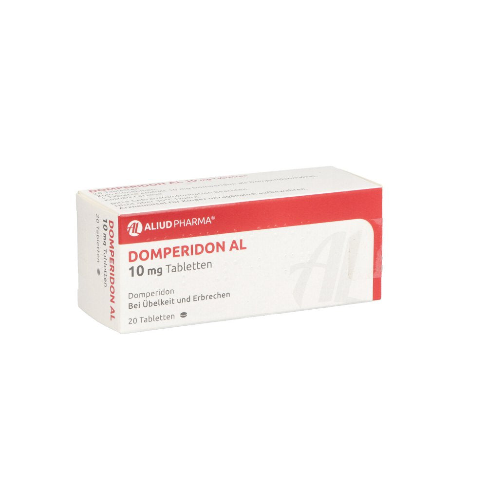 Das Produktfoto zeigt Domperidon Al 10 Mg Tabletten (20 stk) PZN 00106402