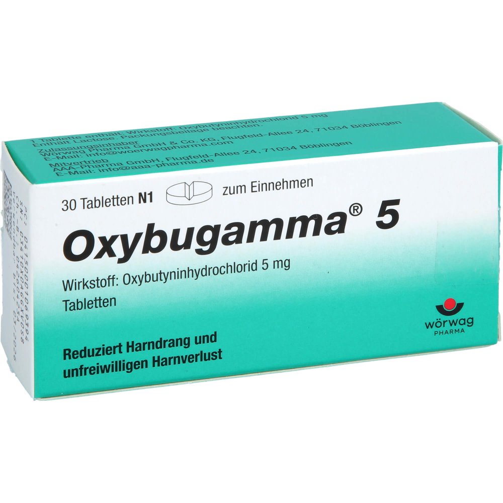 Das Produktfoto zeigt Oxybugamma 5 Tabletten (30 stk) PZN 00106939