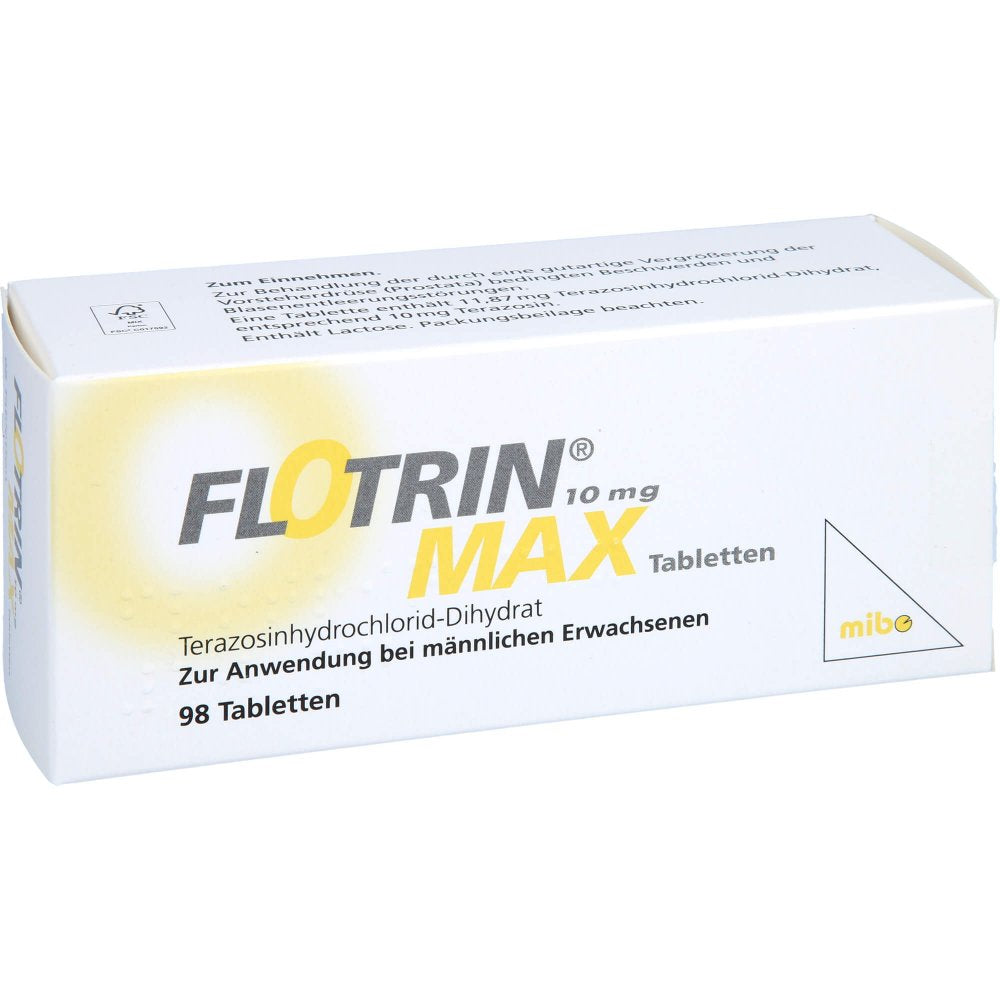 Das Produktfoto zeigt Flotrin 10 Mg Max Tabletten (98 stk) PZN 00118440