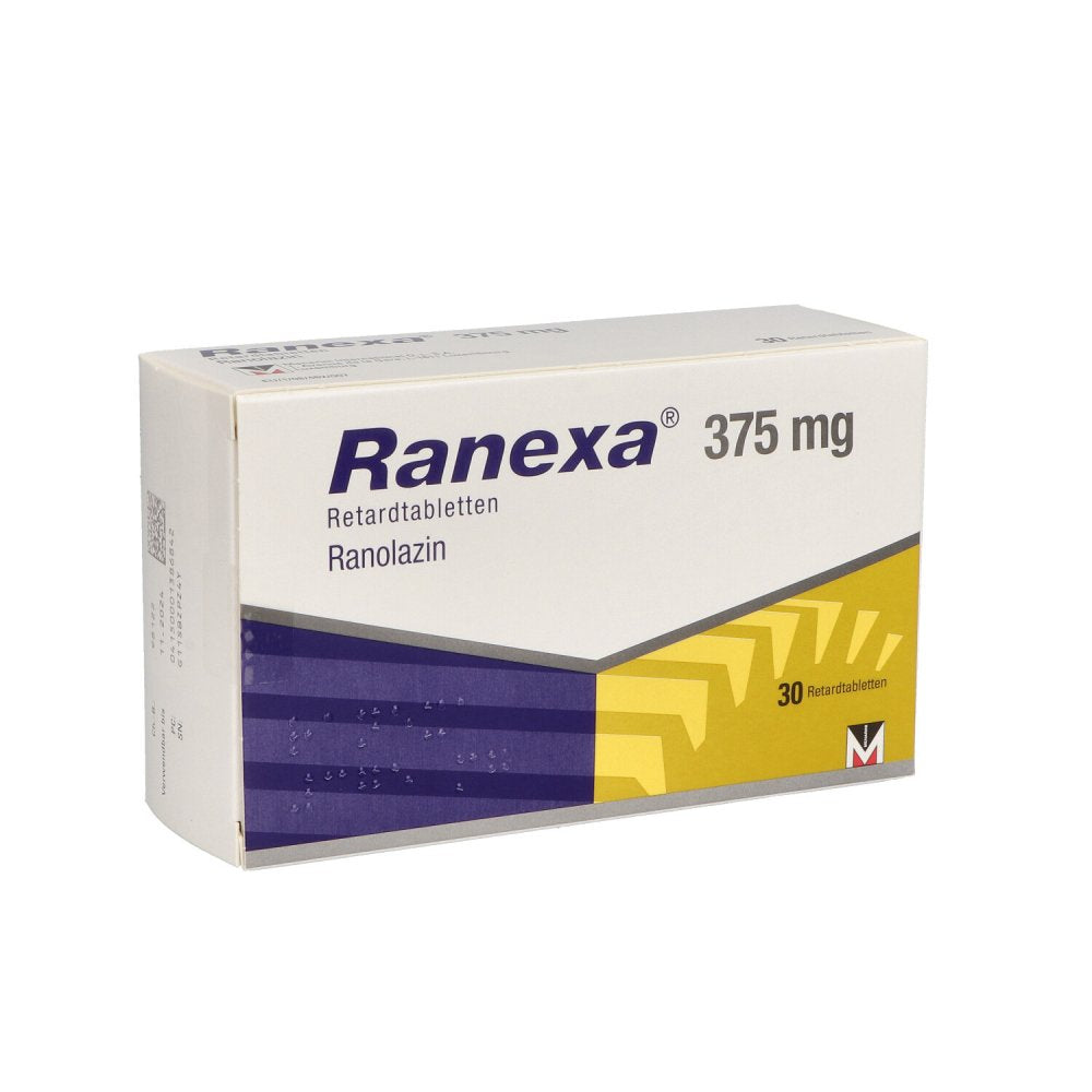 Das Produktfoto zeigt Ranexa 375 Mg Retardtabletten (30 stk) PZN 00138684