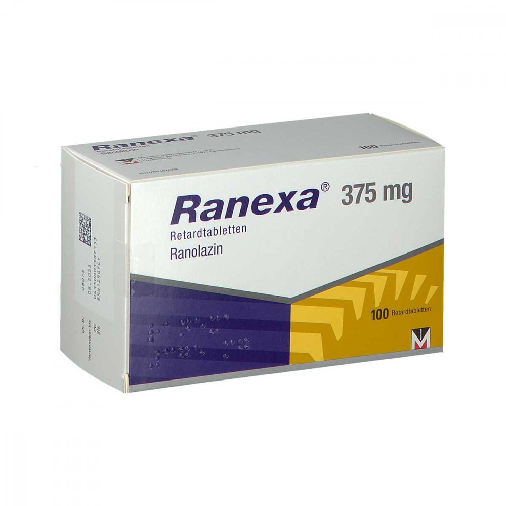 Das Produktfoto zeigt Ranexa 375 Mg Retardtabletten (100 stk) PZN 00138715