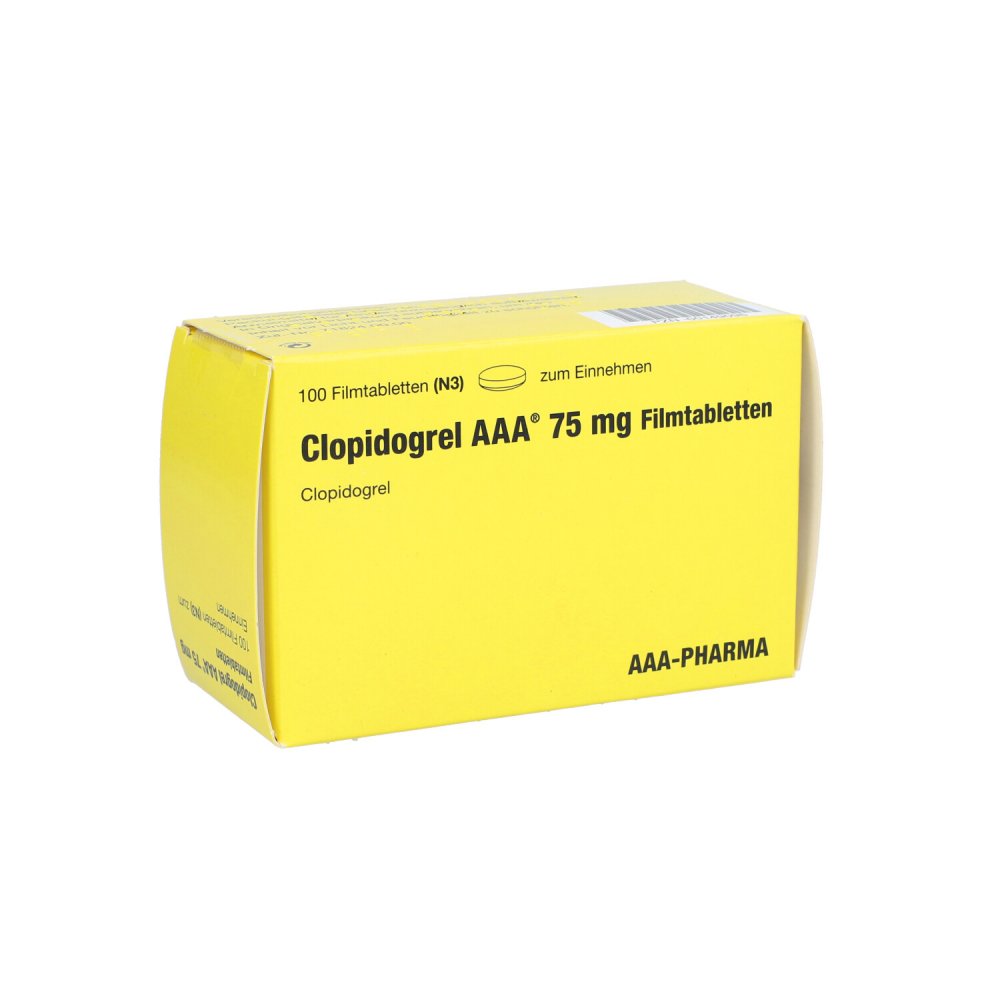 Das Produktfoto zeigt Clopidogrel Aaa 75 Mg Filmtabletten (100 stk) PZN 00149096