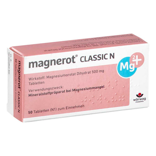 Das Produktfoto zeigt Magnerot Classic N Tabletten (50 stk) PZN 00150768