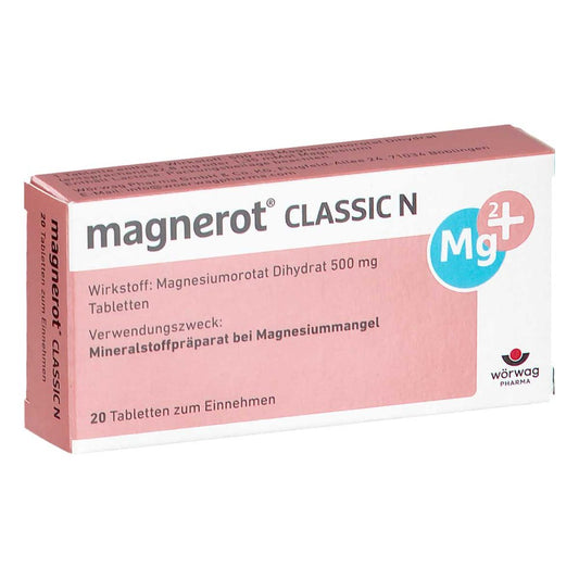 Das Produktfoto zeigt Magnerot Classic N Tabletten (20 stk) PZN 00151147