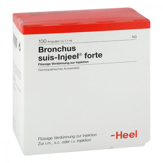 Das Produktfoto zeigt Bronchus Suis Injeel Forte Ampullen (100 stk) PZN 00156765