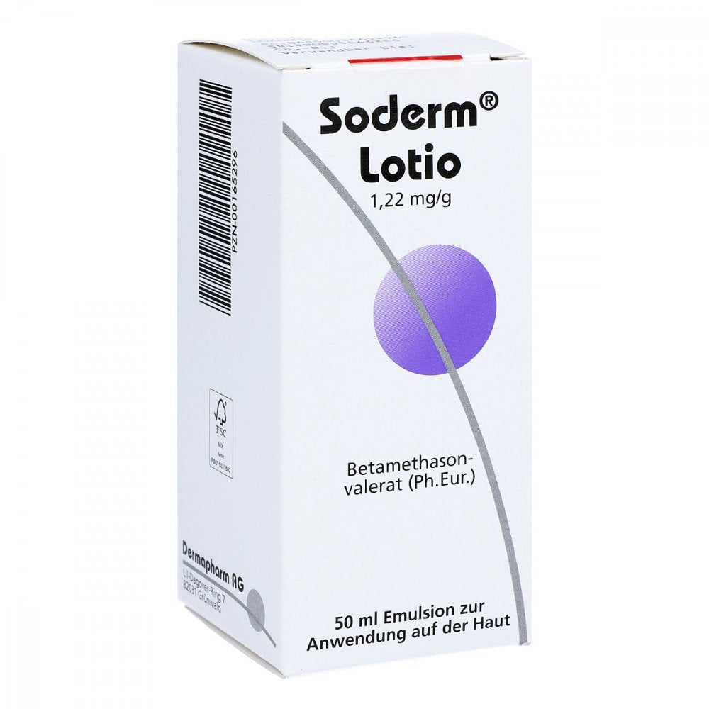 Das Produktfoto zeigt Soderm Lotio 1,22 Mg/G (50 ml) PZN 00165296