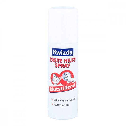 Das Produktfoto zeigt Kwizda Erste Hilfe Spray Blutstillend (40 g) PZN 00167622