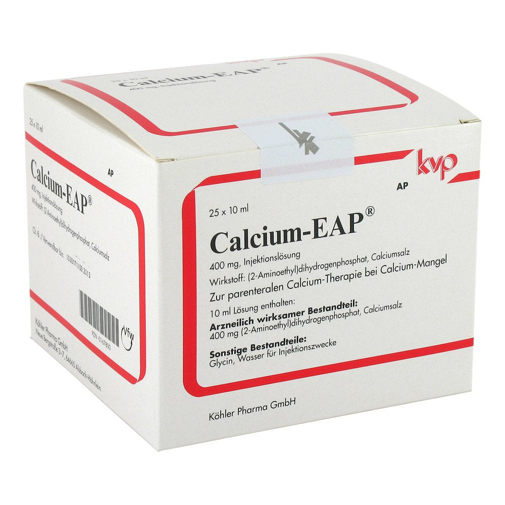 Das Produktfoto zeigt Calcium Eap Ampullen (25X10 ml) PZN 00167800