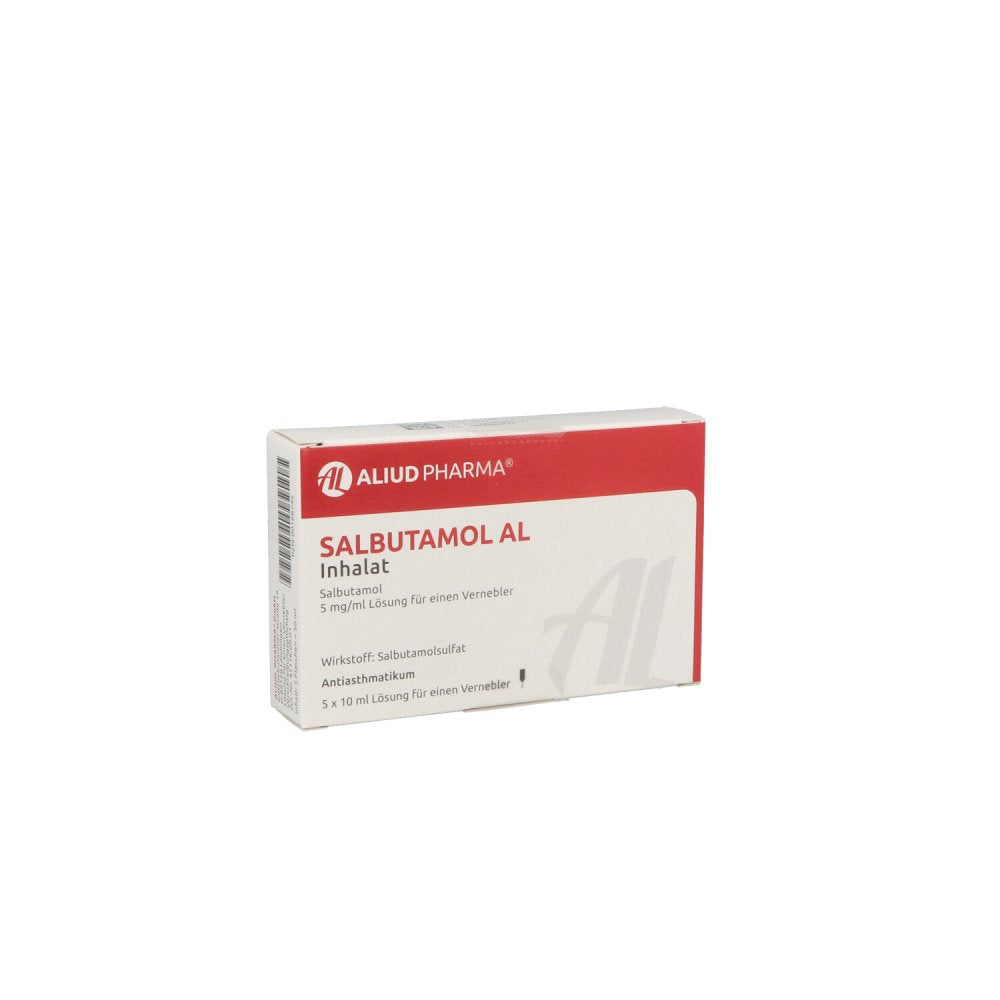 Das Produktfoto zeigt Salbutamol Al Inhalat Lösung F.E.Vernebler (5X10 ml) PZN 00168745