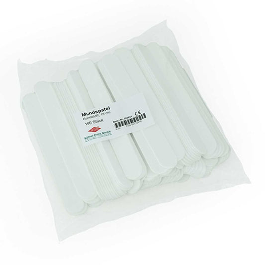 Das Produktfoto zeigt Mundspatel Kunststoff (100 stk) PZN 00172818