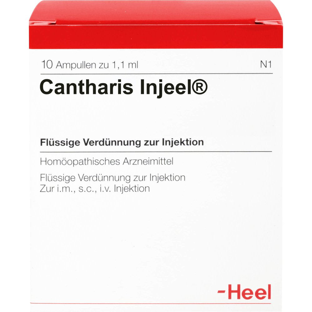 Das Produktfoto zeigt Cantharis Injeel Ampullen (10 stk) PZN 00174645