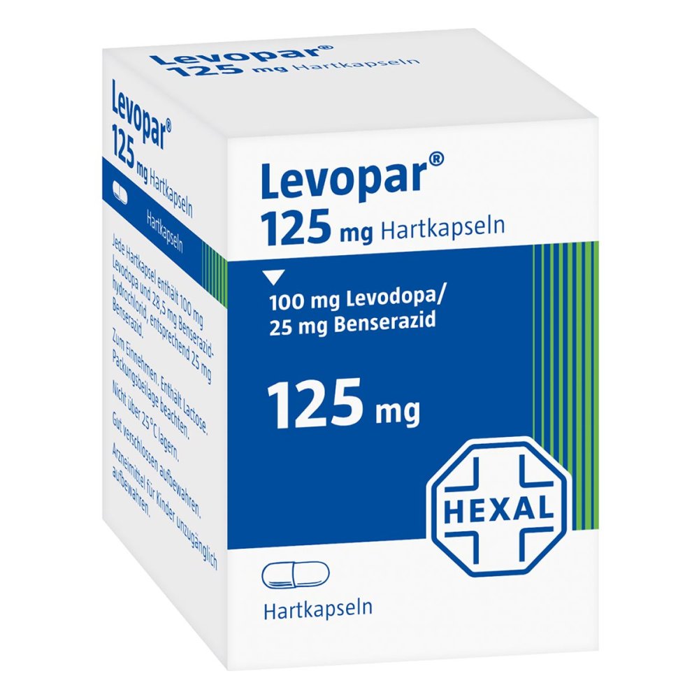 Das Produktfoto zeigt Levopar 125 Mg Hartkapseln (100 stk) PZN 00189693