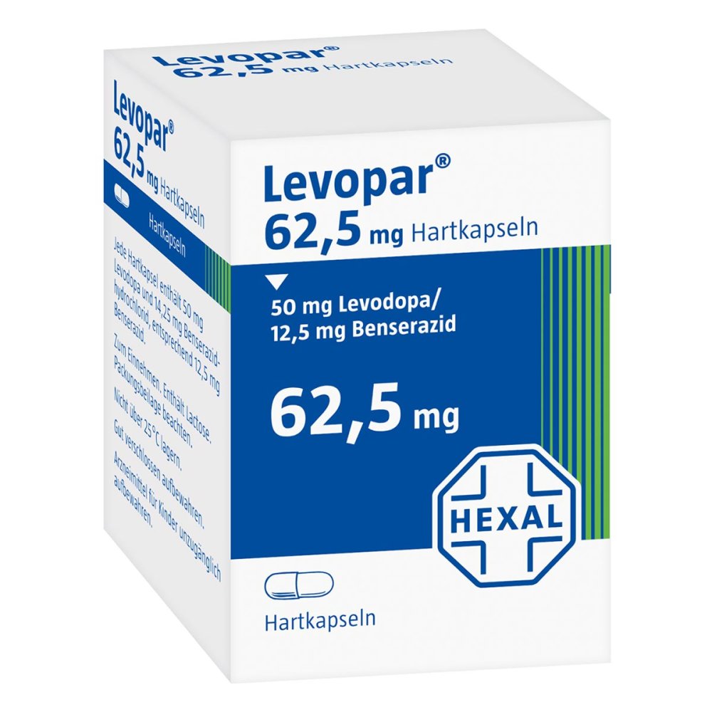 Das Produktfoto zeigt Levopar 62,5 Mg Hartkapseln (20 stk) PZN 00189701