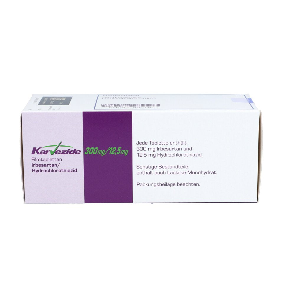 Das Produktfoto zeigt Karvezide 300 Mg/12,5 Mg Filmtabletten (98 stk) PZN 00190070