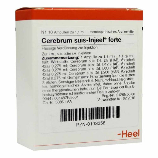 Das Produktfoto zeigt Cerebrum Suis Injeel Forte Ampullen (10 stk) PZN 00193358